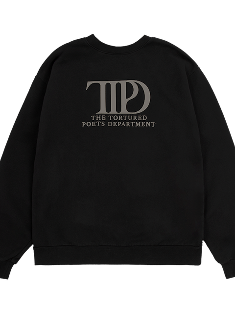 Taylor Swift The Tortured Poets Department Black Crewneck