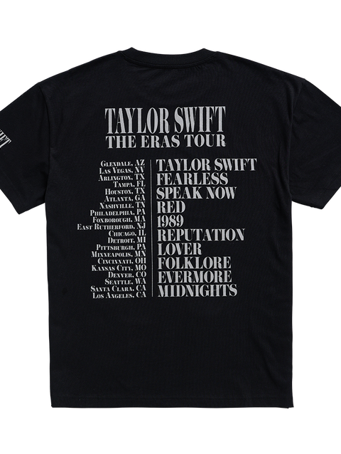 Taylor Swift | The Eras Tour US Dates Black T-Shirt