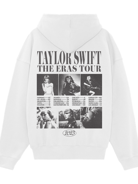 Taylor Swift | The Eras Tour Collage White Hoodie