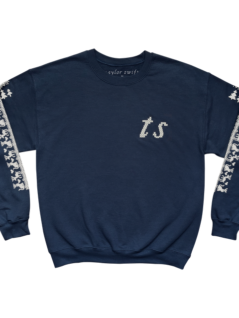 Taylor Swift Christmas Tree Farm Navy Pullover