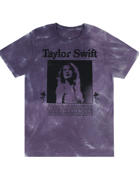 Taylor Swift Speak Now (Taylor's Version) Tracklist Purple Tie Dye T-Shirt